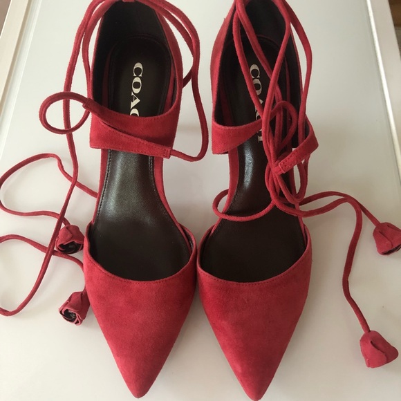 Coach Shoes - Suede leather Coach Heels 👠